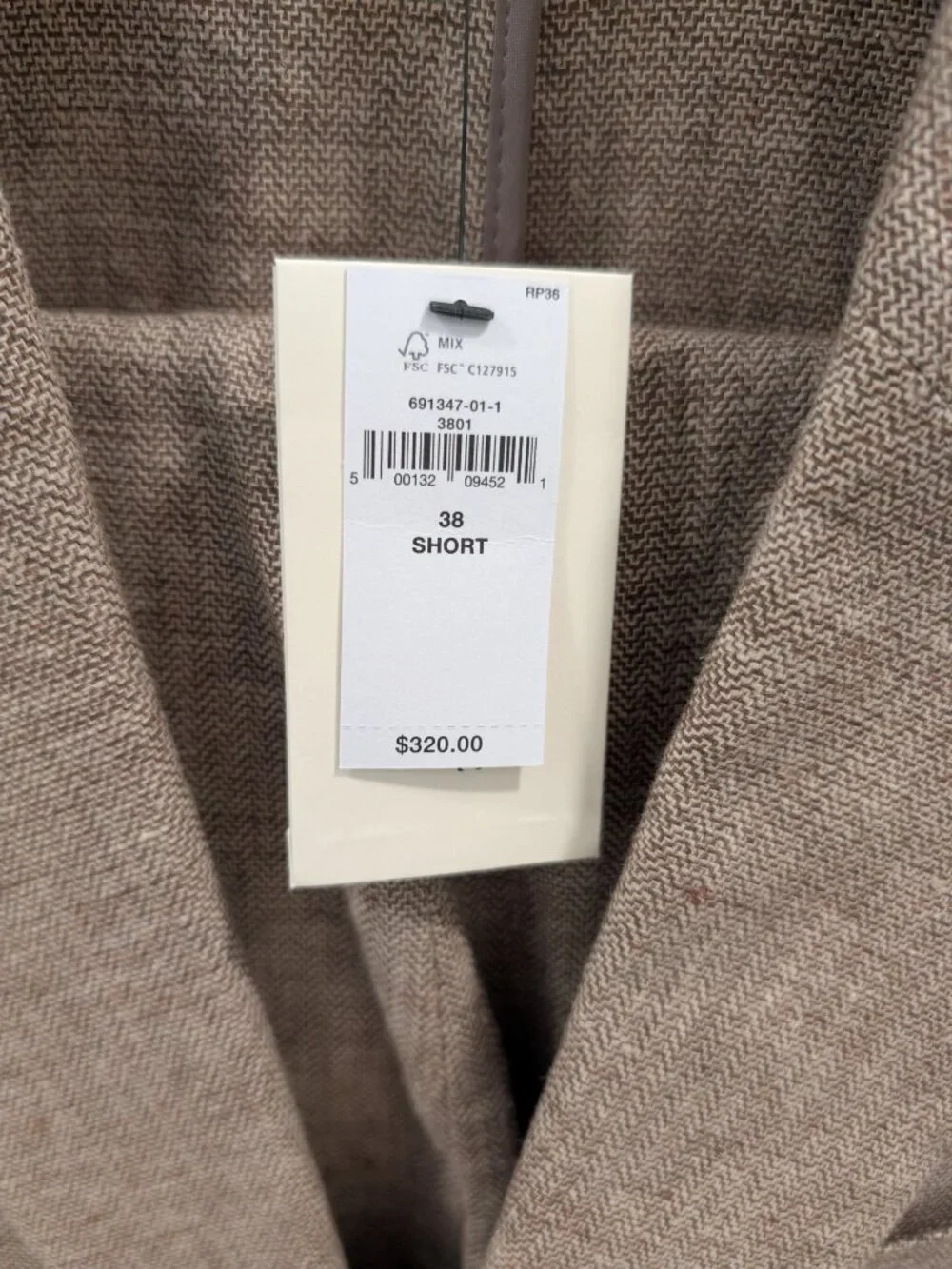 Banana Republic Tailored-Fit Herringbone Suit Jacket Pants Linen 38 Short 31x30